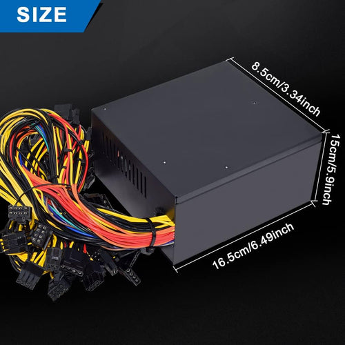 1800W PSU Mining Power Supply with 1.5m US Plug Adapter Cable Z2179