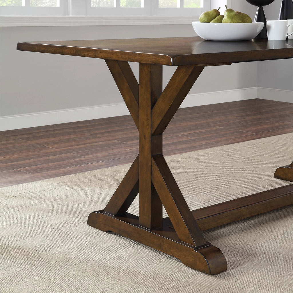 Dark Brown Modern Farmhouse Dining Table Y4378