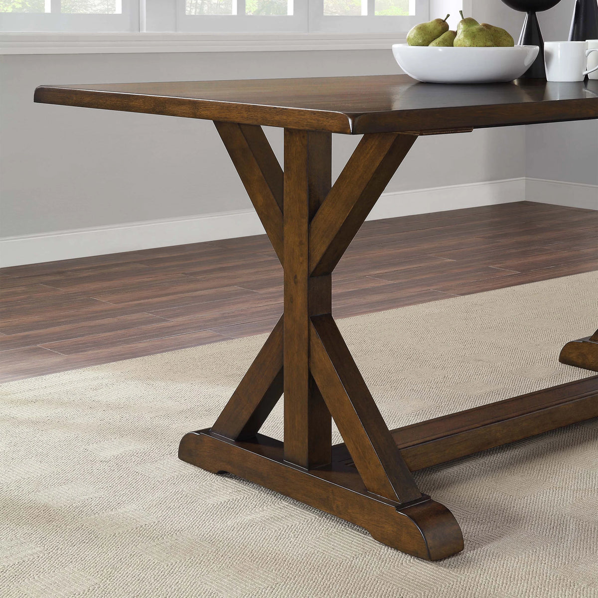 Dark Brown Modern Farmhouse Dining Table Y4378