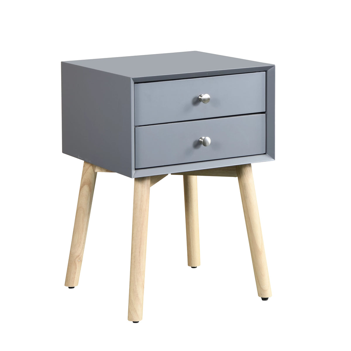 2 Drawer Rubber Wood Side Table K730