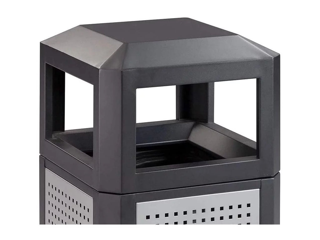 Steel Waste Container 15gal Black A672272