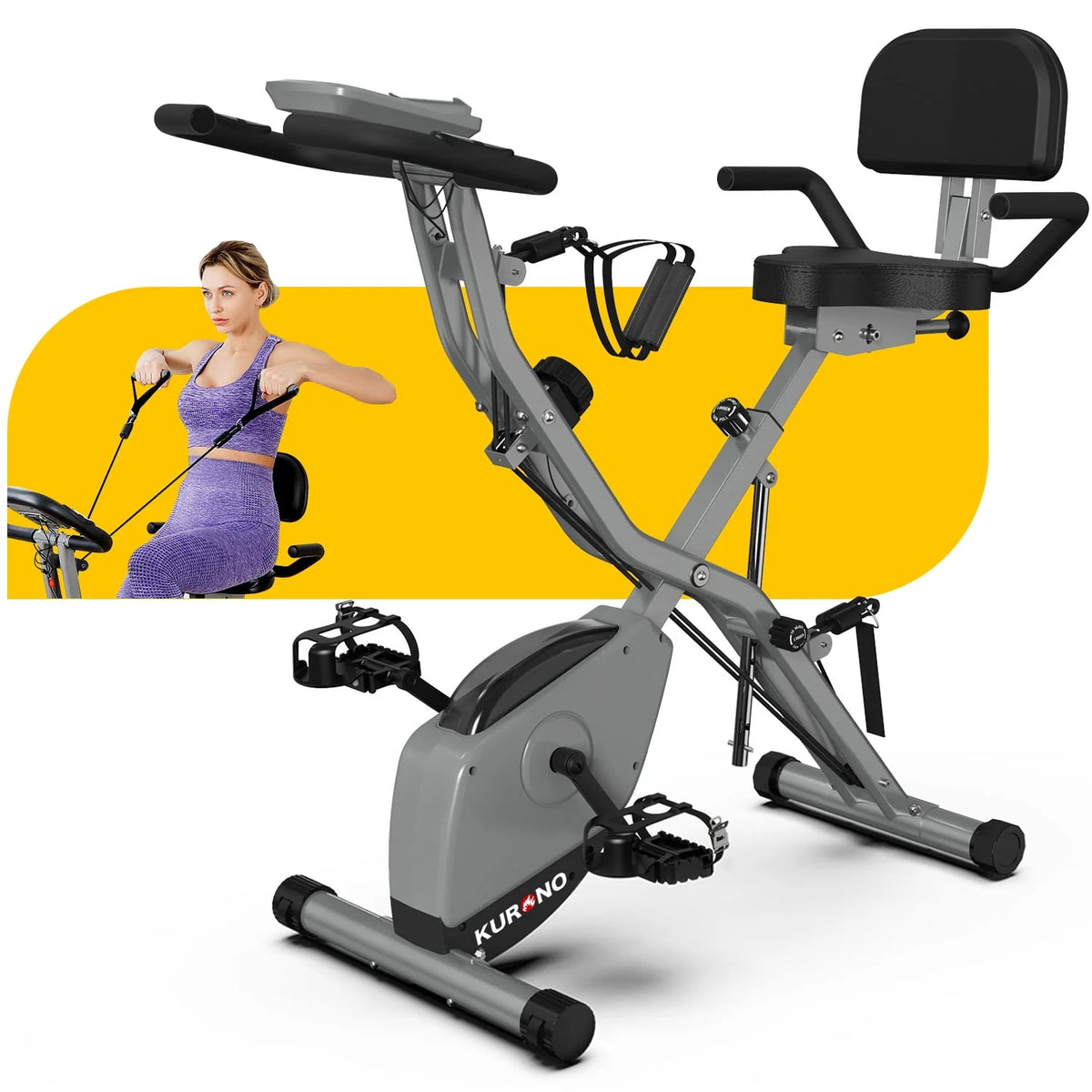 Folding Stationary Exercise Bike 330LB Capacity Z249593