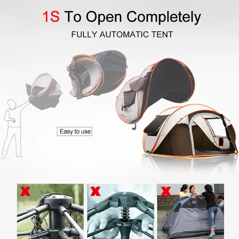 4/6/8 Person Water-Resistant Windproof Camping Tent with Carry Bag L105002