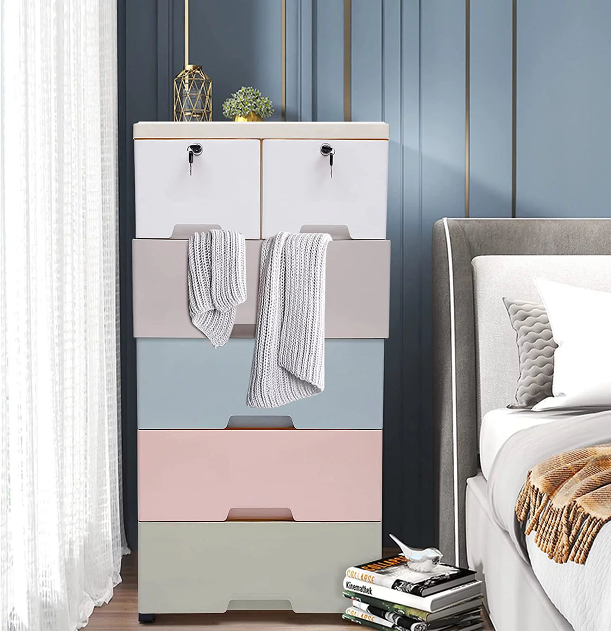 Plastic 6 Drawers Tall Dresser K83158