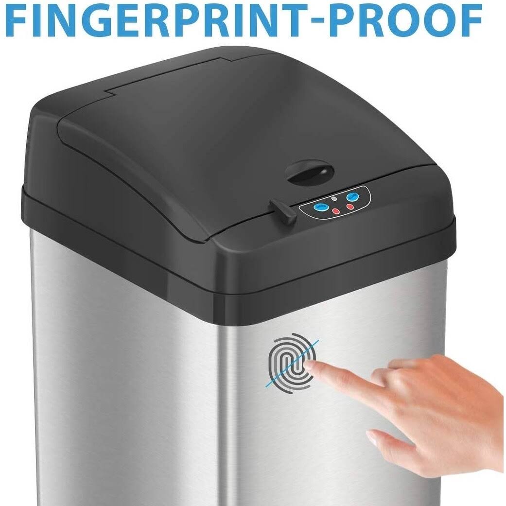 13 Gallon Stainless Steel Sensor Trash Can T38858