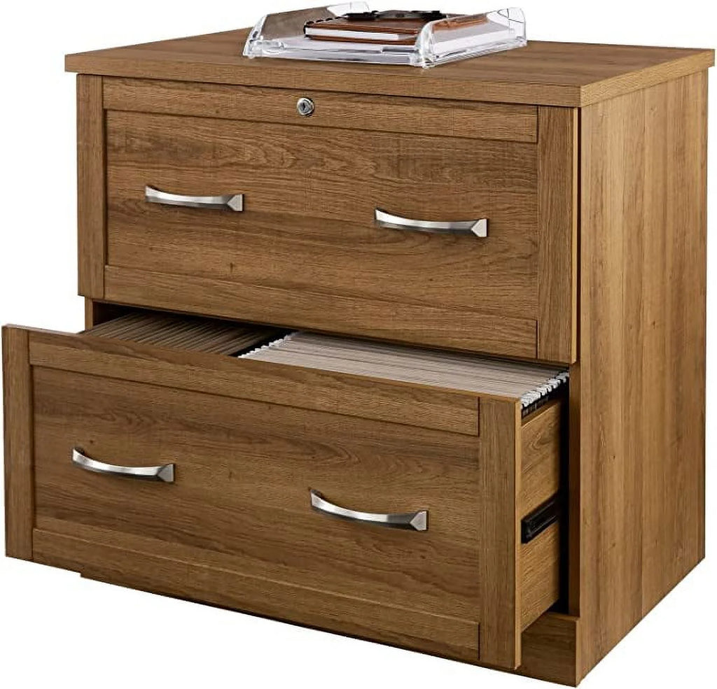Golden Oak 2 Drawer File Cabinet O749