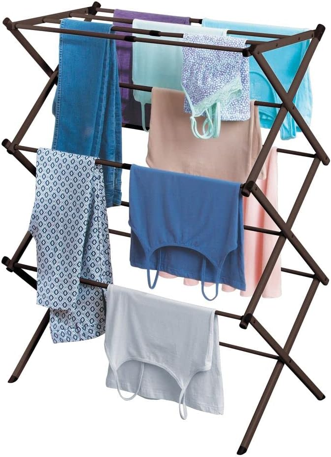 Bronze Tall Foldable Laundry Drying Rack H589517