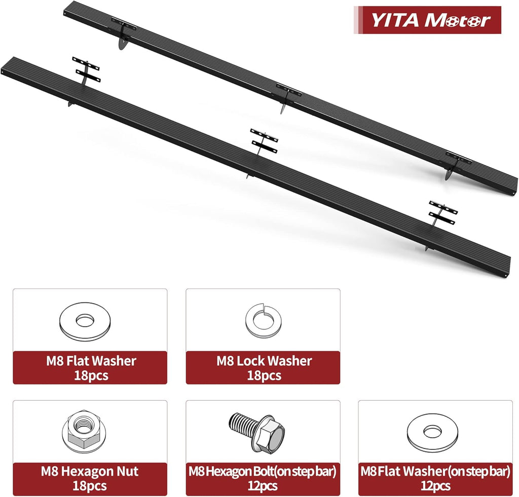 Aluminum Black Side Steps Running Boards U35396