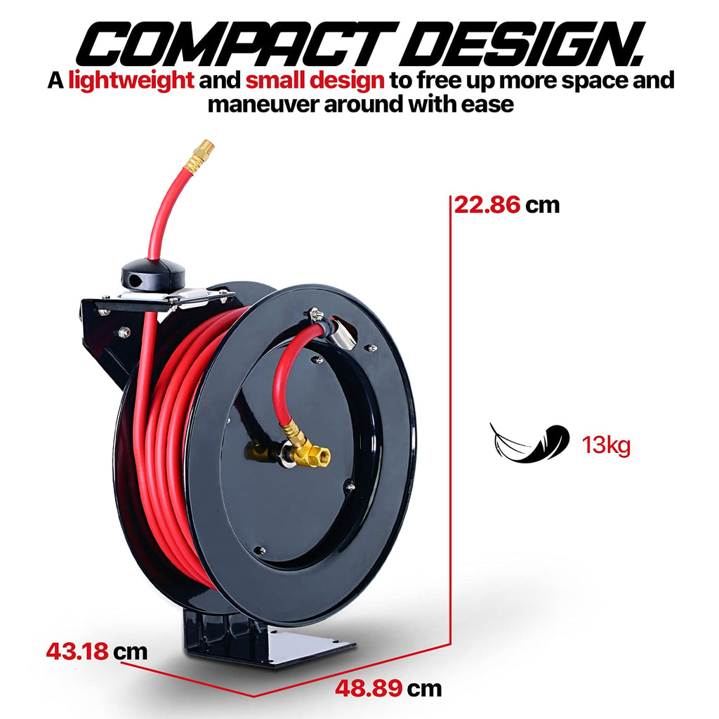 3/8" x 50' Heavy Duty Industrial Air Hose Reel N30923