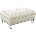 Cream Velvet Ottoman A77066