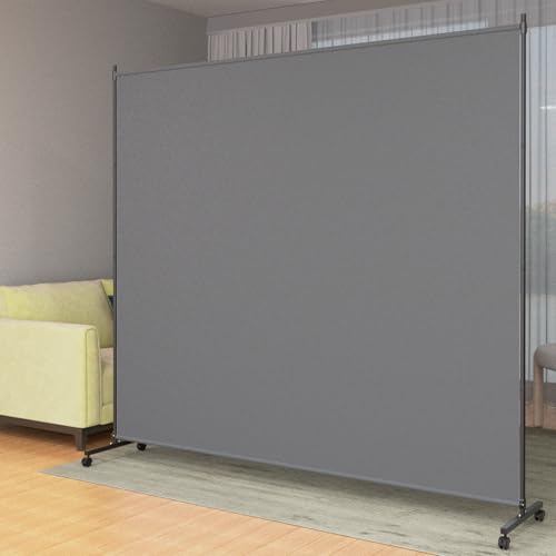 Height Adjustable Single Panel Room Divider with Caster Wheels and Brakes E412865