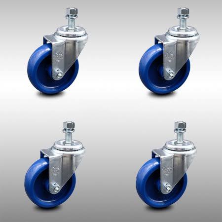 4 inch Solid Polyurethane Wheel Swivel Caster Set I60883