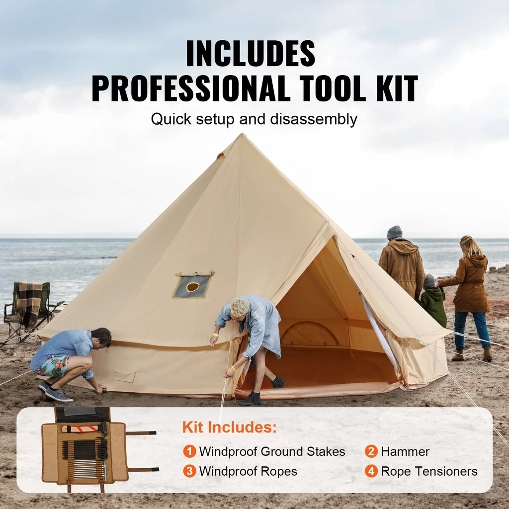 Canvas Bell Tent 4-Season with Stove Jack D820080