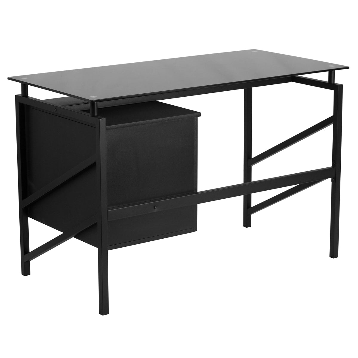 Glass Desk with Two Drawer Pedestal L187715