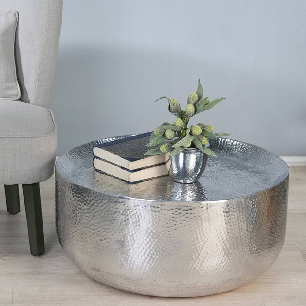 Moroccan Hammered Coffee Table, Silver O6923