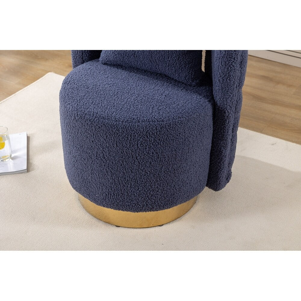 Swivel Accent Barrel Chair Navy T538