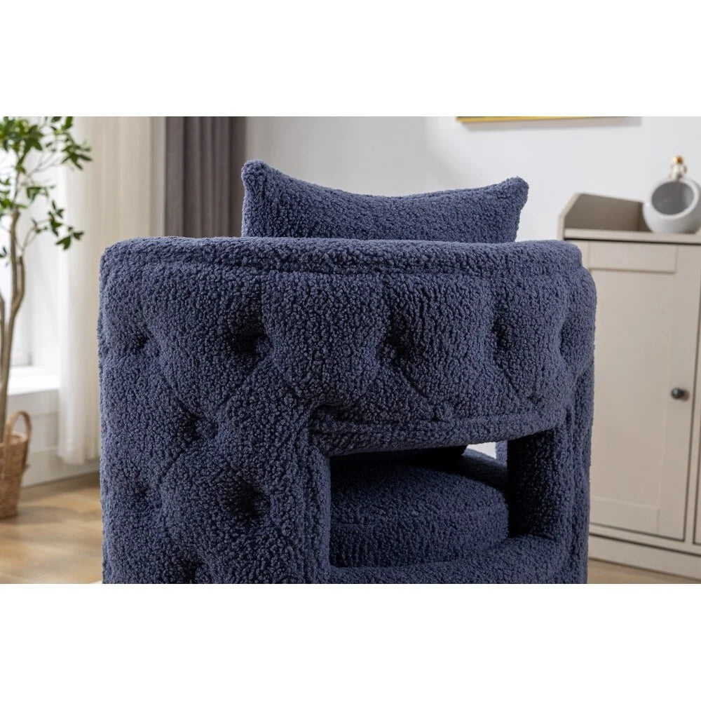Swivel Accent Barrel Chair Navy T538