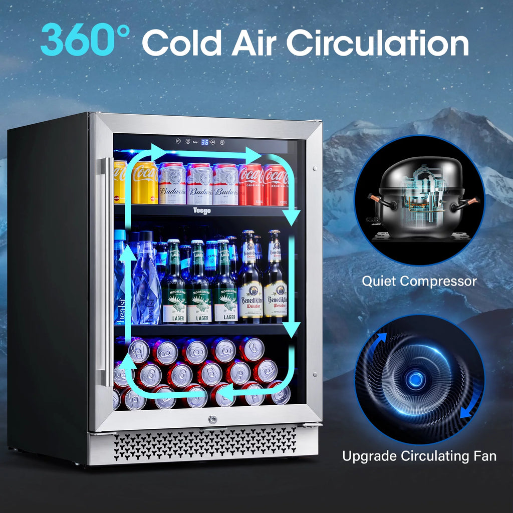 24 Can Beverage Refrigerator Cooler with Reversible Door J311