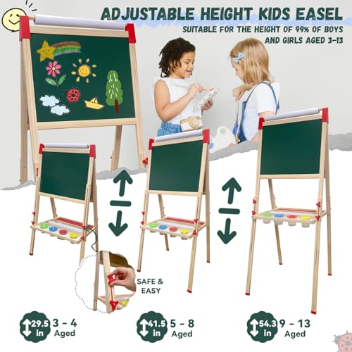 Adjustable Wooden Double Sided Magnetic Art Easel W22056