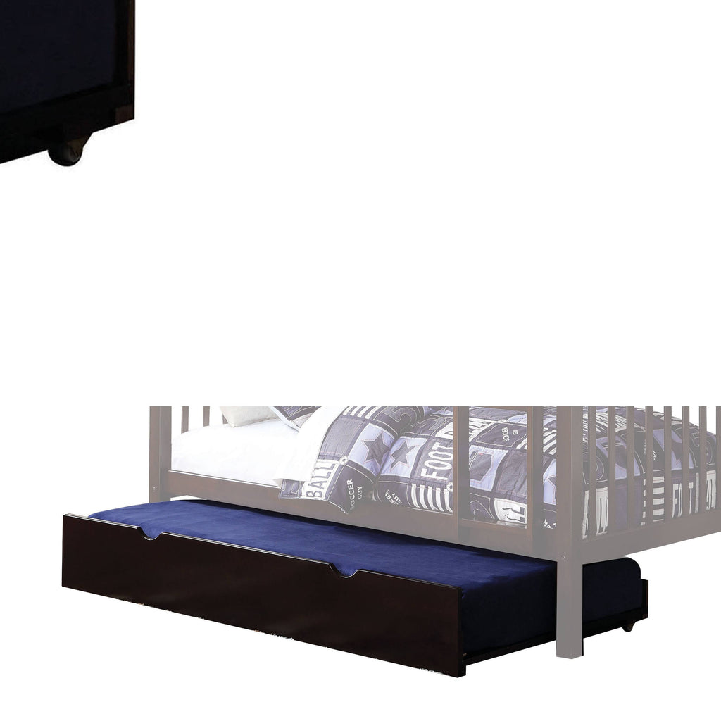 Twin Trundle with Caster Wheels Dark Brown F7213