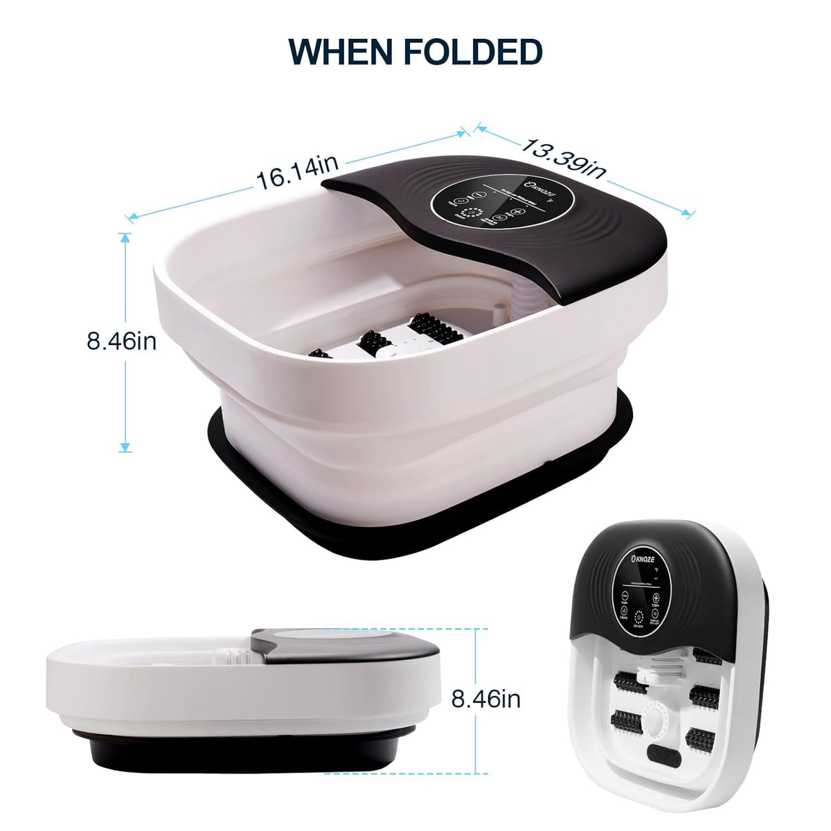 Collapsible Foot Bath with Heat, Bubbles, Massage Rollers, Temperature Control V864