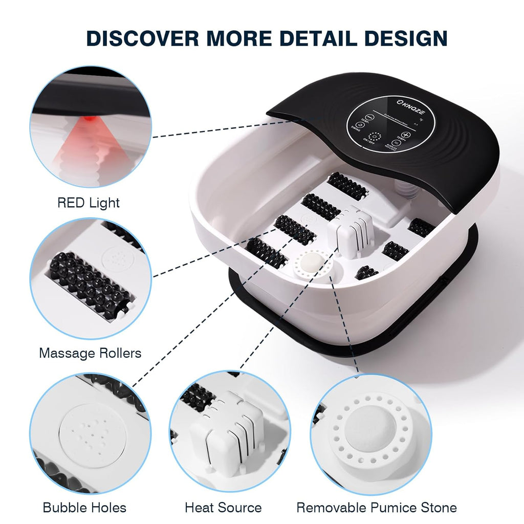 Collapsible Foot Bath with Heat, Bubbles, Massage Rollers, Temperature Control V864