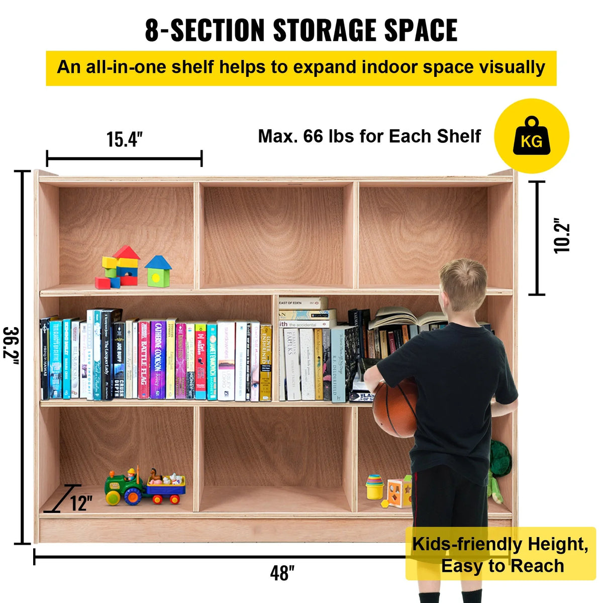 Wooden 8 Grids Storage Cabinet G53062