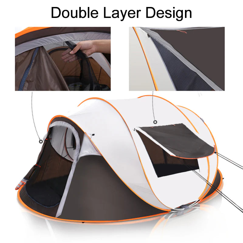 4/6/8 Person Water-Resistant Windproof Camping Tent with Carry Bag L105002