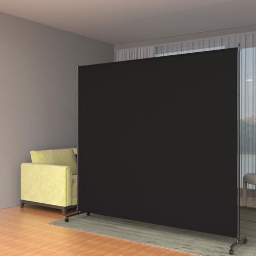 Height Adjustable Single Panel Room Divider with Caster Wheels and Brakes E412865