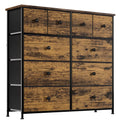 10 Drawer Fabric Dresser with Wood Top T591249