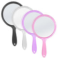Handheld Mirror with Handle, Double Sided Magnifying 1X 2X, Acrylic Rounded Shape, 1 PCS Y469075