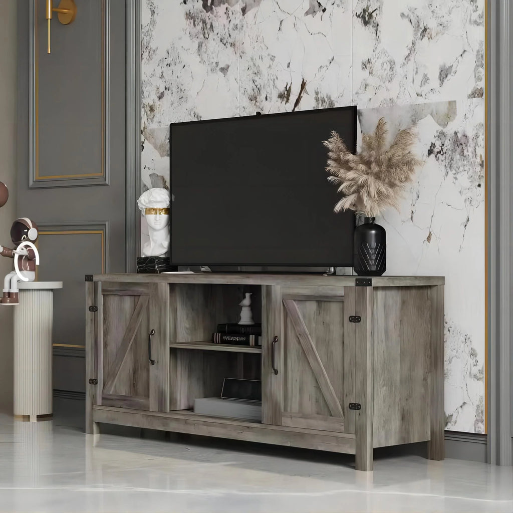 Modern Farmhouse Barn Door TV Stand Y28609