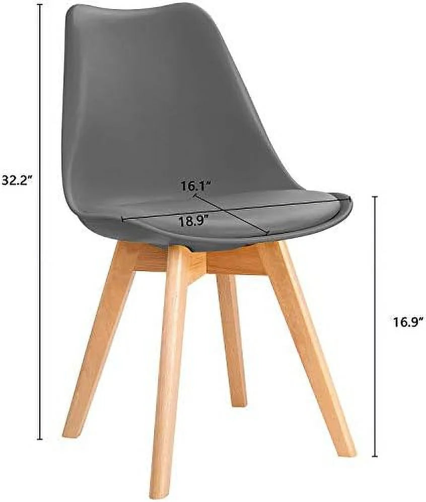 Upholstered Side Dining Chairs with Wood Leg and Soft Padded Cushion D1932