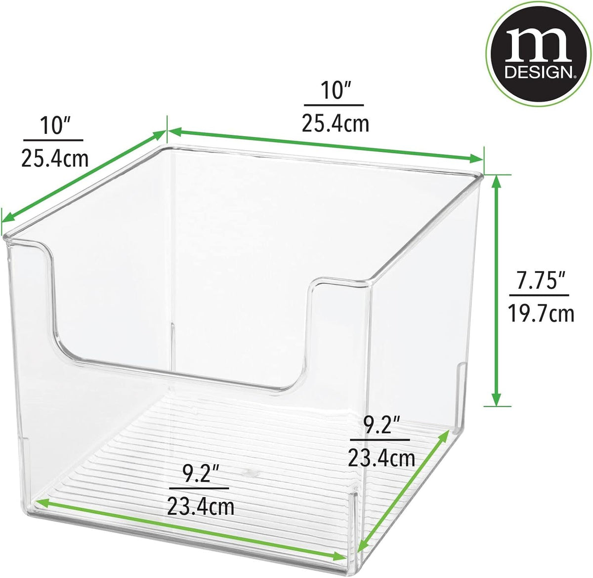 Clear Plastic Open Front Storage Organizer Basket Bin 4 Pack H12664