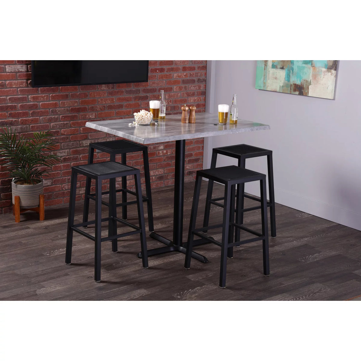36 in. Tall Round Table with 30 in. Dia. White Ash Top Z87435