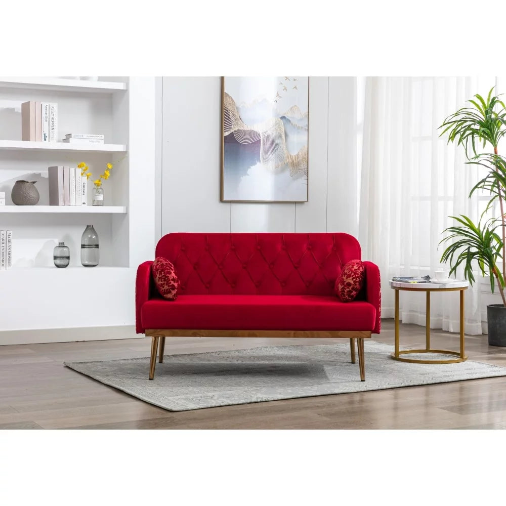 Grey Velvet Accent Sofa D3584