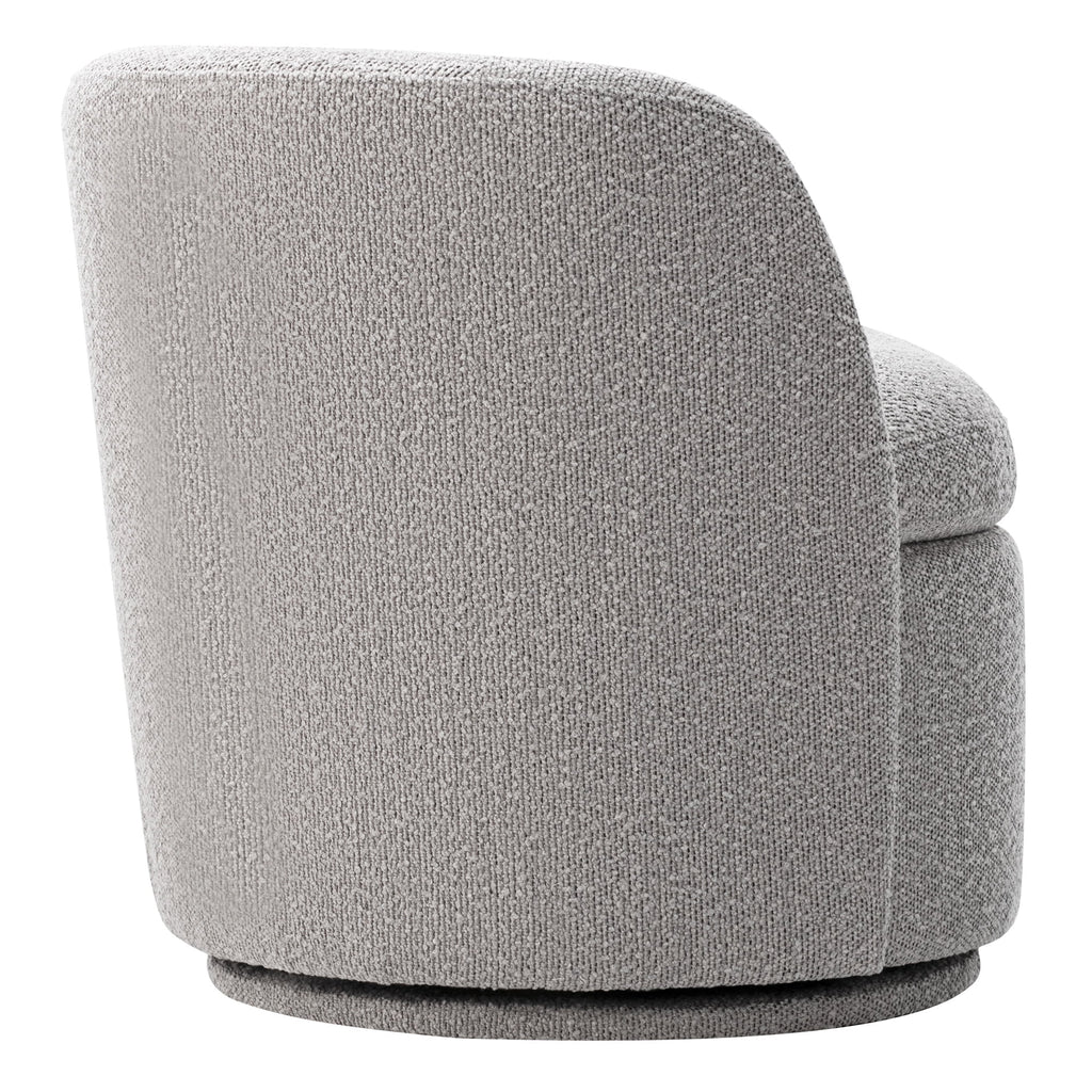 White Boucle Fabric Barrel Accent Chair G276122