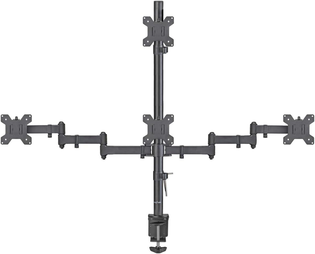 Quad LED LCD Monitor Stand up Desk Mount Extra Tall 31.5 inch Pole Heavy Duty Fully Adjustable Stand for 4 Screens up to 27 inch Pack of 2 L667689