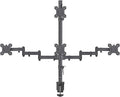 Quad LED LCD Monitor Stand up Desk Mount Extra Tall 31.5 inch Pole Heavy Duty Fully Adjustable Stand for 4 Screens up to 27 inch Pack of 2 L667689