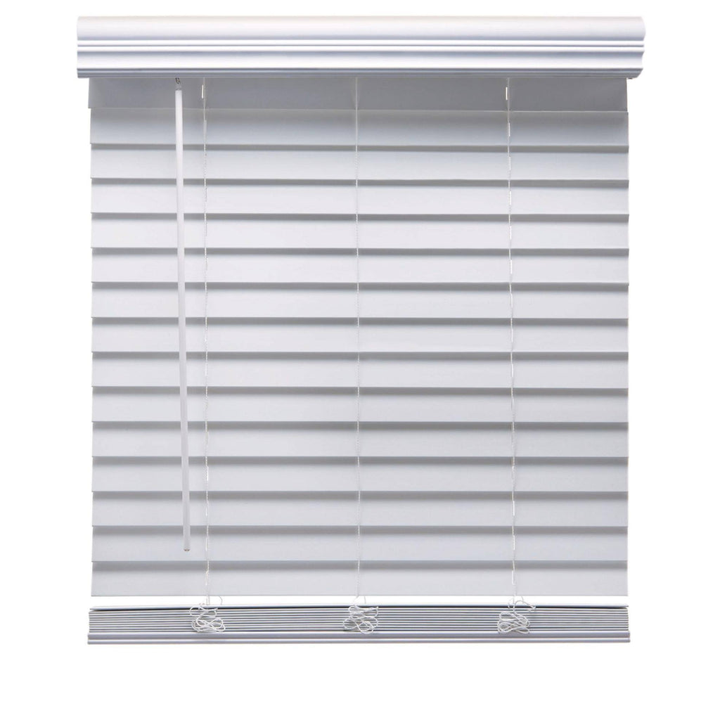 White 68.5 W x 60 H Faux Wood Blinds P824