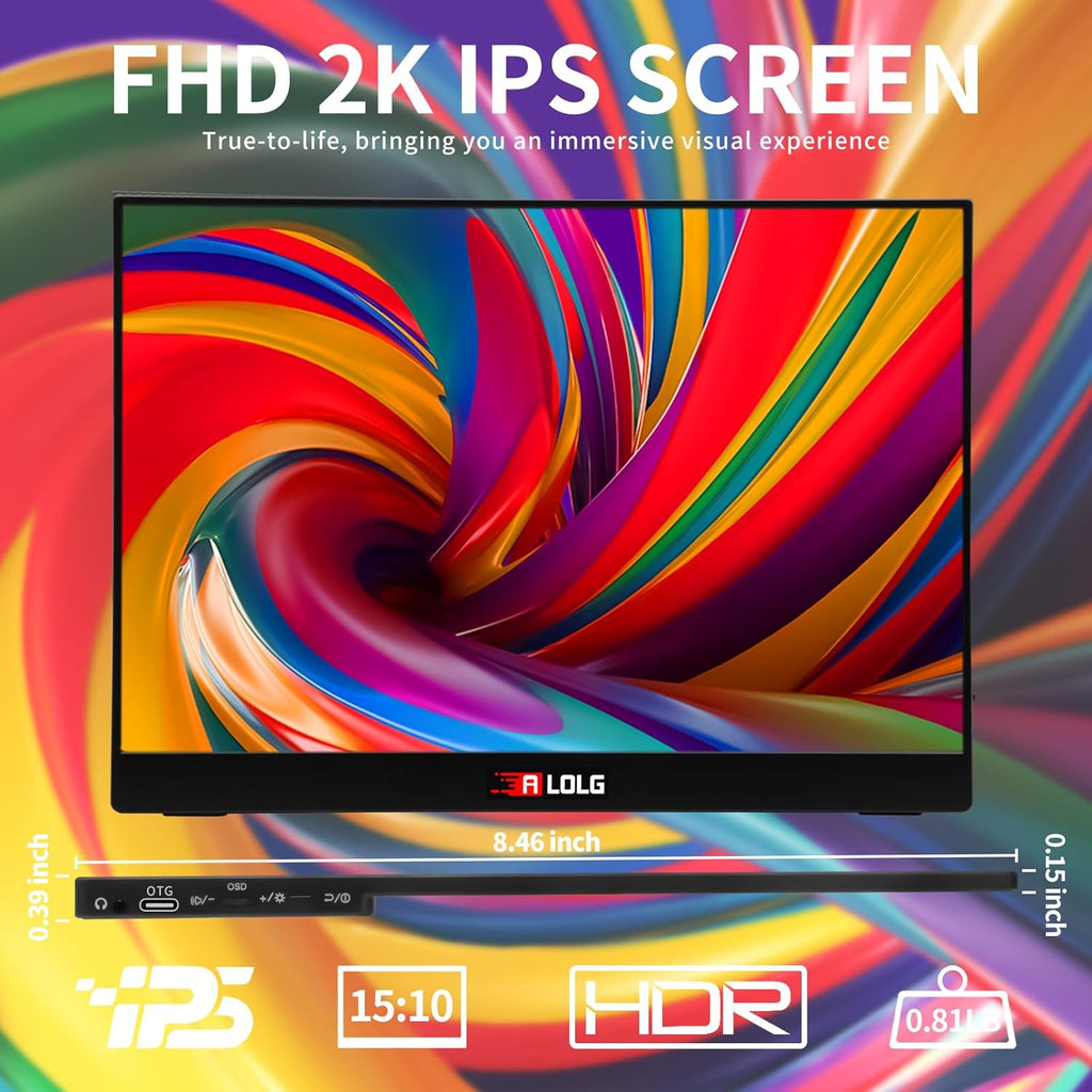 15.6 Inch FHD 1080P Portable Monitor with USB-C and HDMI Inputs P35644