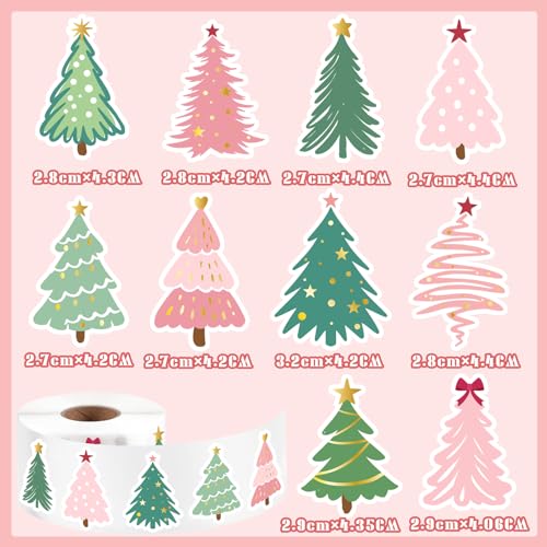 500Pcs Christmas Tree Stickers Q46343