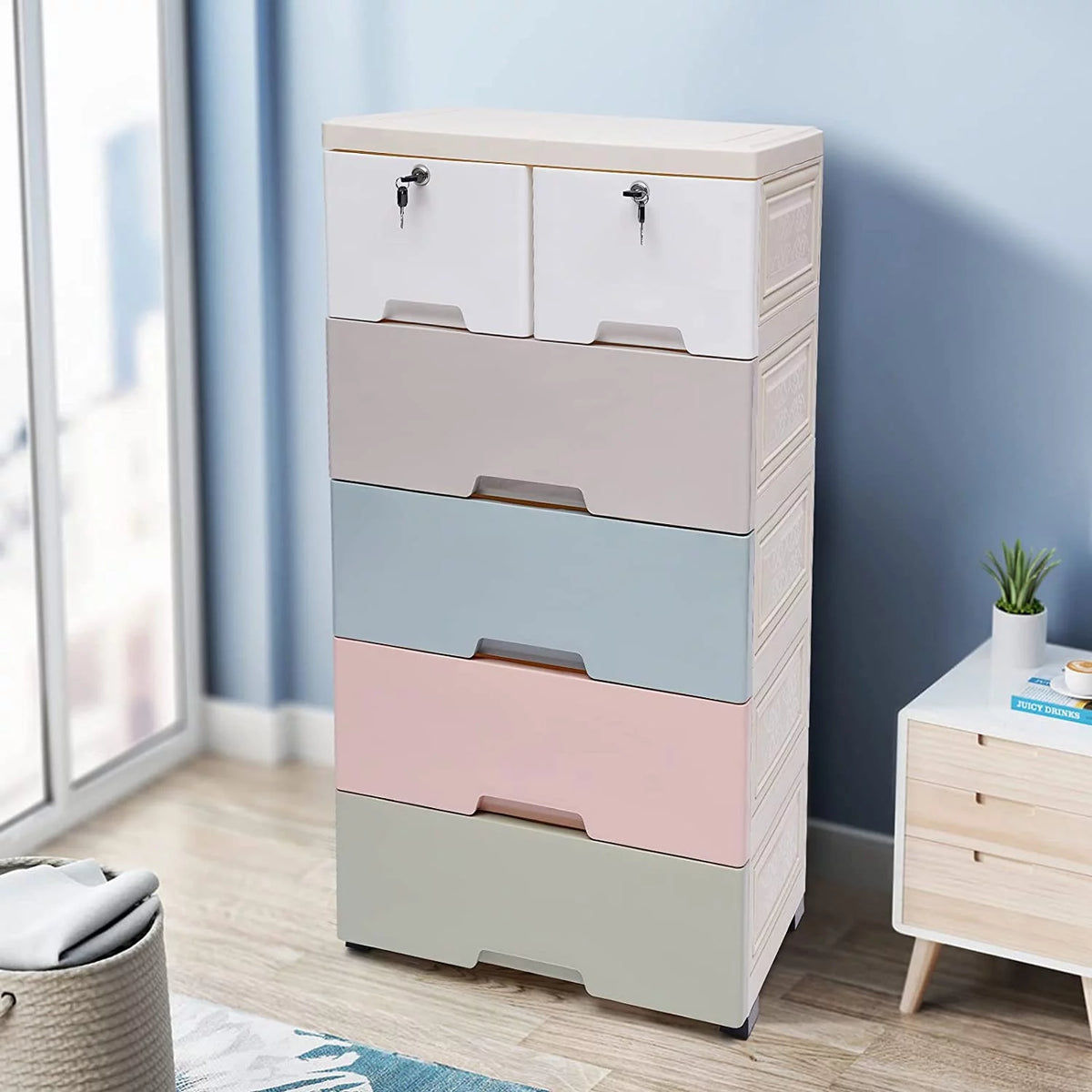 Plastic 6 Drawers Tall Dresser K83158