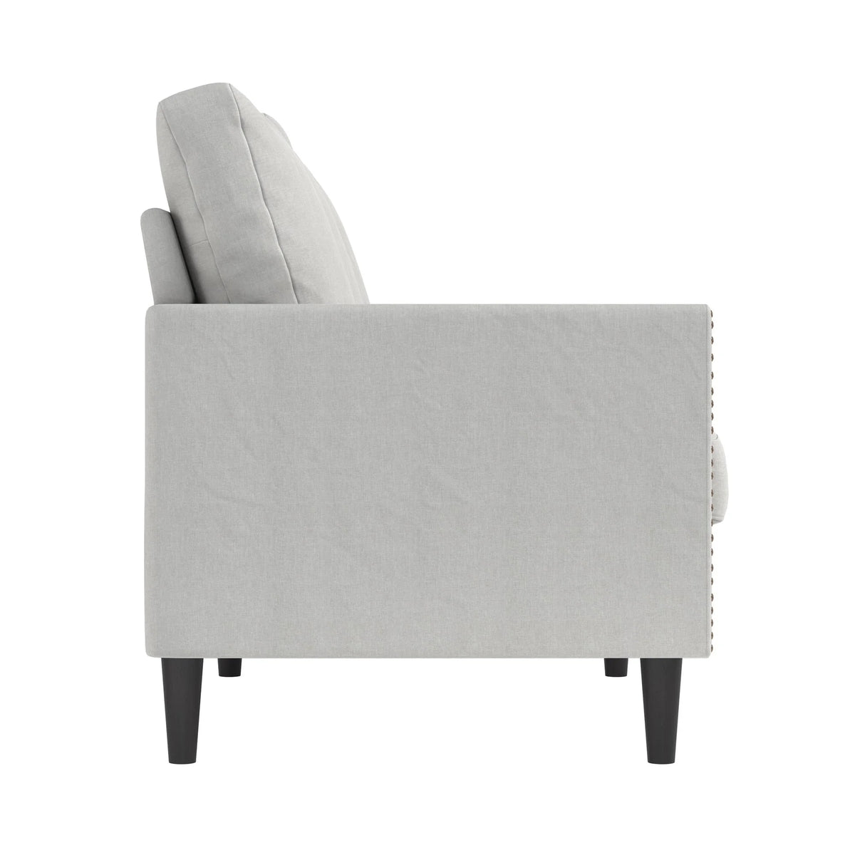 Gray Linen Sofa with Nailhead Trim K6187