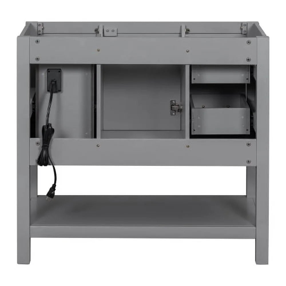 36" Gray Modern Bathroom Vanity with USB W5969