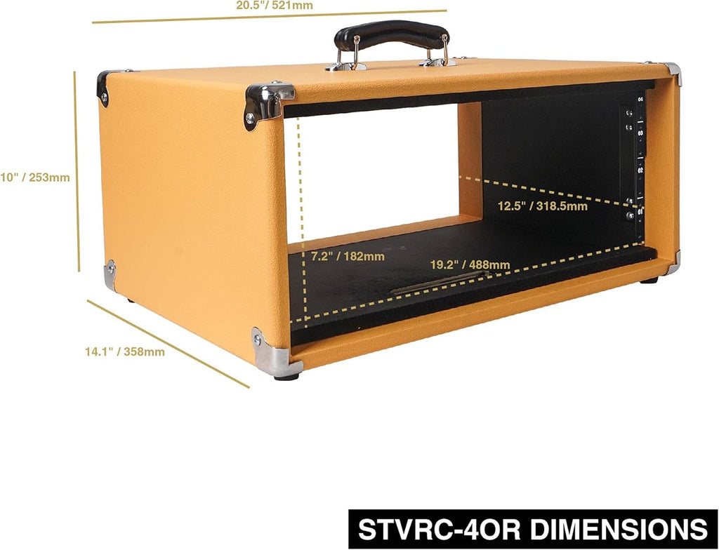 Vintage 4U Amp Rack Case, 12.5 Depth, Orange Q678