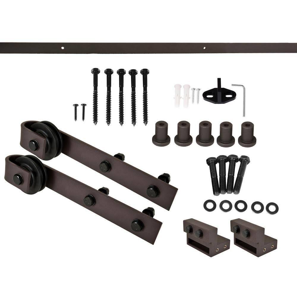 Stained Double Barn Door with Hardware Kit D17464