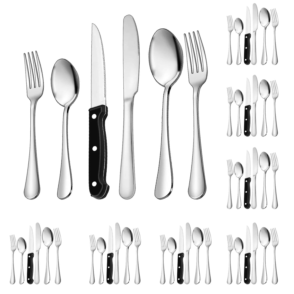 49-Piece Stainless Steel Silverware Set with Organizer M430