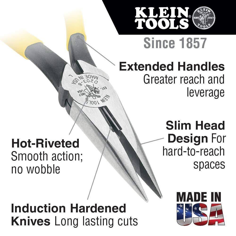 8-Inch Needle Nose Side Cutting Pliers Q2901