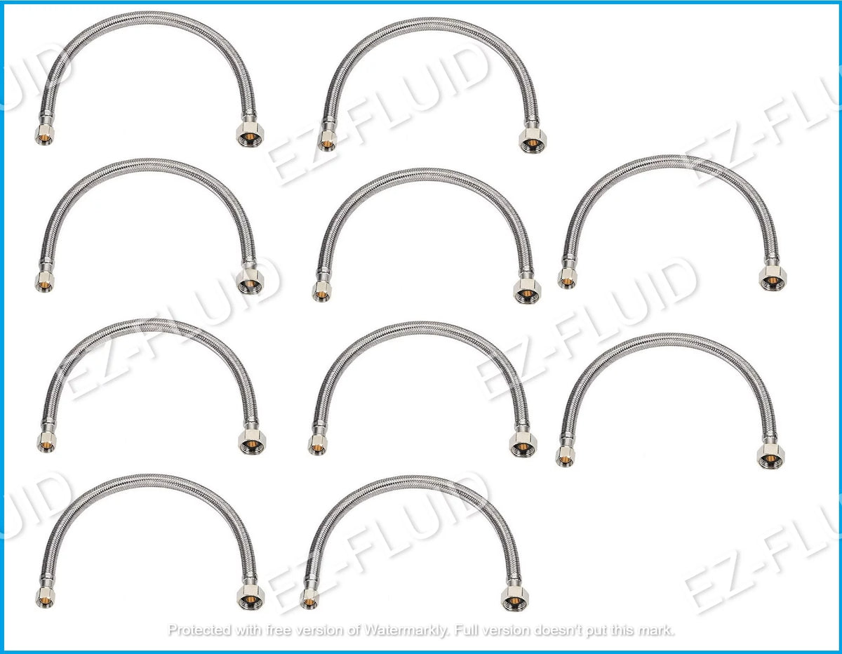 12" x 1/2" Fip x 3/8" Comp Lead-Free Stainless Steel Braided Water Supply Line N207353